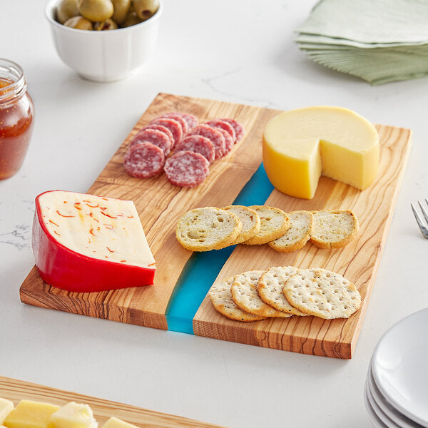 American Metalcraft Serving Board w/ Blue Polyresin Streak – item 124OWP12
