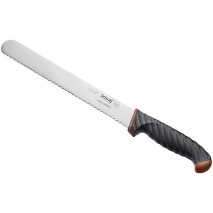 Schraf 10" Serrated Slicing Knife w/ TPRgrip Handle – item 220VSLSRBR10