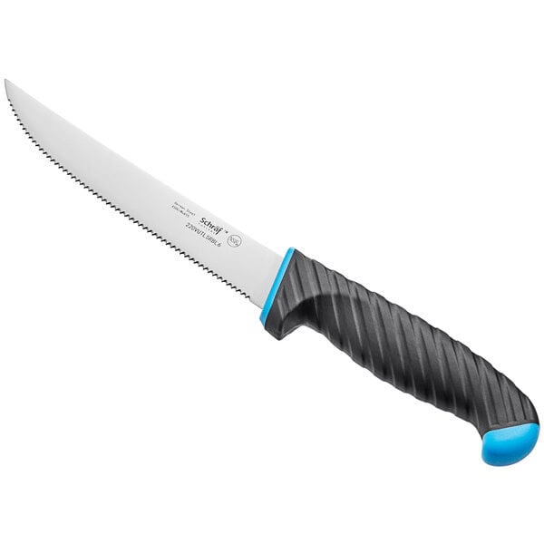 Schraf 6" Serrated Utility Knife w/ TPRgrip Handle – item 220VUTLSRBL6