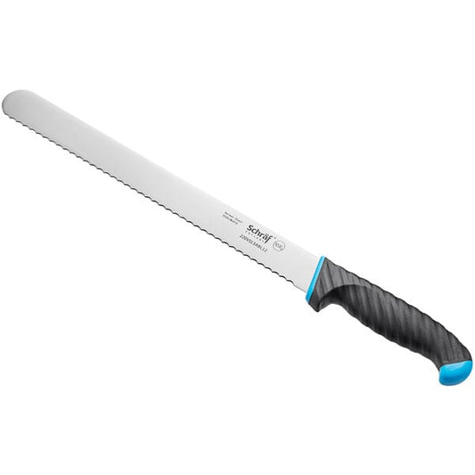 Schraf 12" Serrated Slicing Knife w/ TPRgrip Handle – item 220VSLSRBL12
