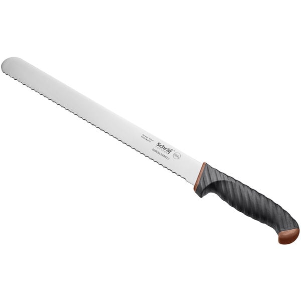 Schraf 12" Serrated Slicing Knife w/ TPRgrip Handle – item 220VSLSRBR12