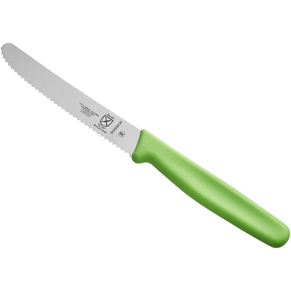 Mercer Culinary M33932GRB 4 Knife w/ Guard & Green Handle – item 470M33932GRB