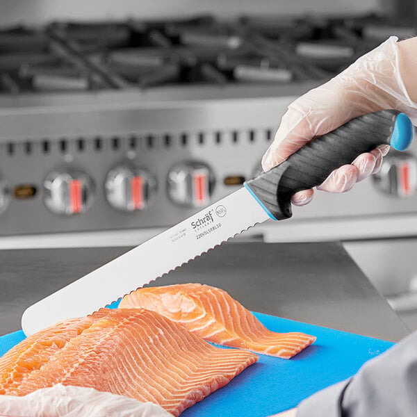 Schraf 10" Serrated Slicing Knife w/ TPRgrip Handle – item 220VSLSRBL10 image 2