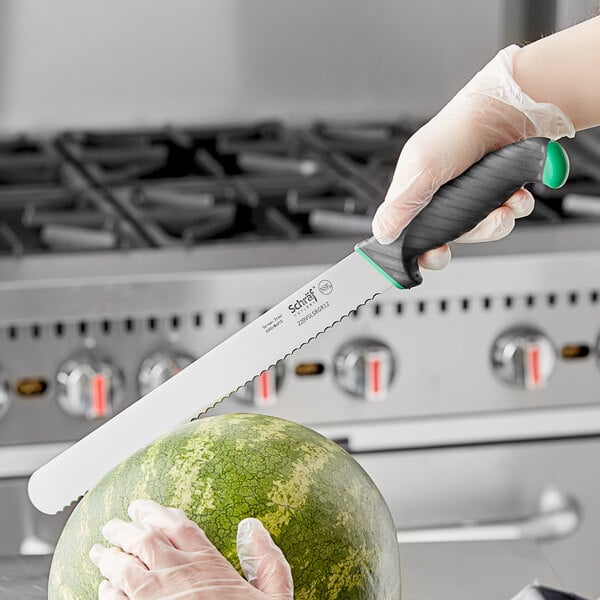 Schraf 12" Serrated Slicing Knife w/ TPRgrip Handle – item 220VSLSRGR12 image 2