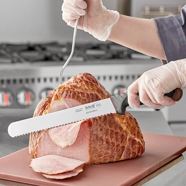 Schraf 10" Serrated Slicing Knife w/ TPRgrip Handle – item 220VSLSRBR10 image 2