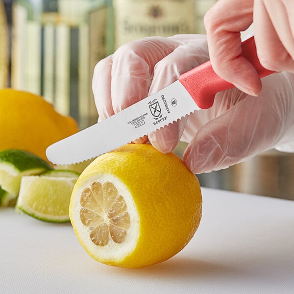 Mercer Culinary M33932RDB 4 Knife w/ Guard & Red Handle – item 470M33932RDB image 2