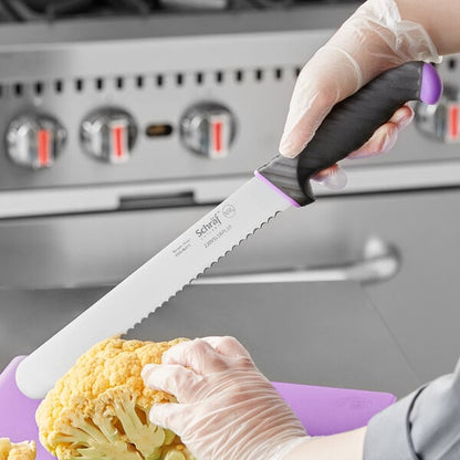 Schraf Slicing Knife w/ Purple Allergen-Free TPRgrip Handle – item 220VSLSRPL10 image 2