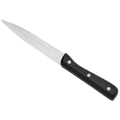Steak Knife w/ Black Bakelite Riveted Handle & Pointed Blade – item 17620304