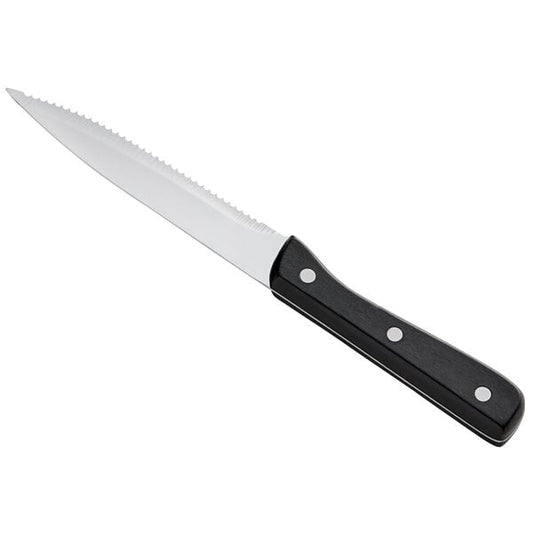 Steak Knife w/ Black Bakelite Riveted Handle & Pointed Blade – item 17620304