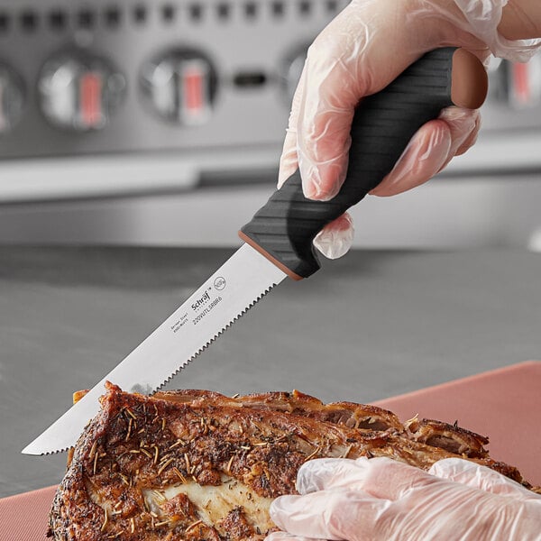 Schraf 6" Serrated Utility Knife w/ TPRgrip Handle – item 220VUTLSRBR6 image 2