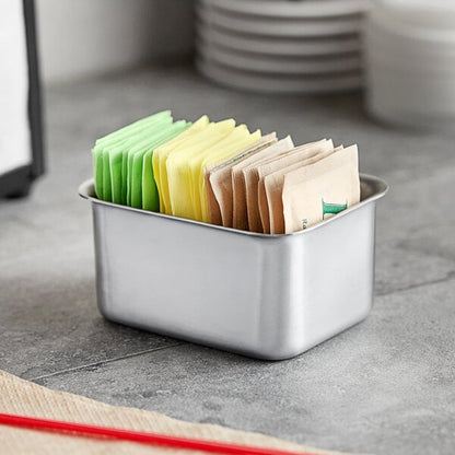 Tablecraft 3 1/2" x 2 3/4" Rectangular Brushed Sugar Caddy – item 80858BF image 2
