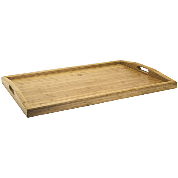 2Caseroom360 Bamboo 26" x 18" Serving Tray w/ Curved Handles – item 957RRT003BBB