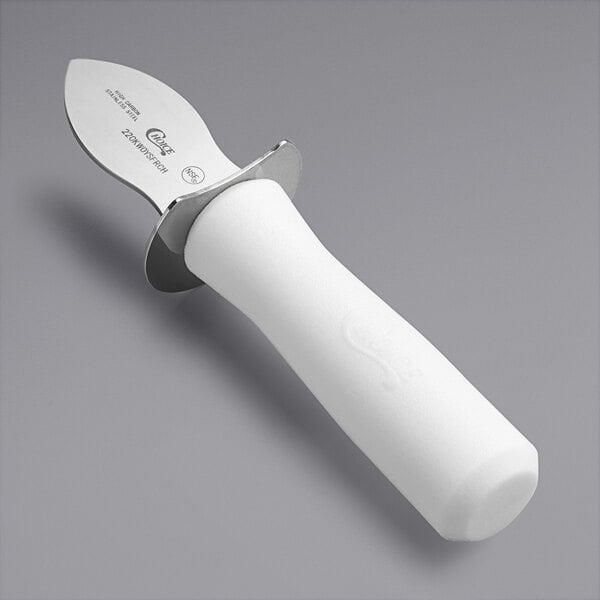 Choice 2" Frenchman Oyster Knife w/ Guard & White Handle – item 220KWOYSFRCH