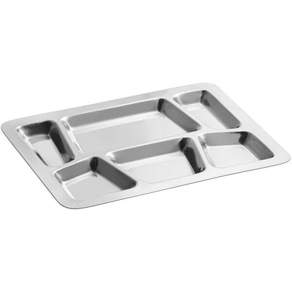 Choice 15 1/2" x 11 1/2" Ambidextrous 6 Serving Plate – item 176CTRYRT6SS
