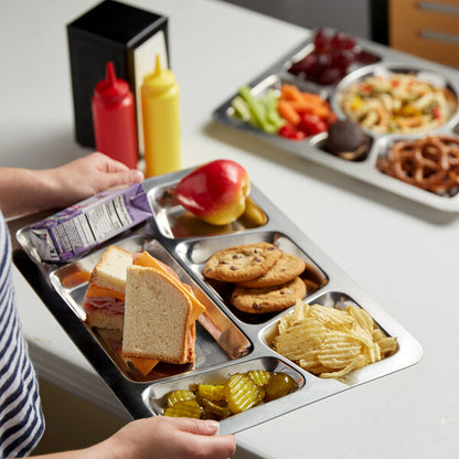 Choice 15 1/2" x 11 1/2" Ambidextrous 6 Serving Plate – item 176CTRYRT6SS image 2