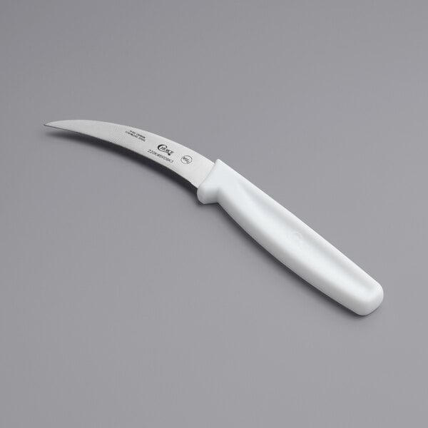 Choice 3" Bird's Beak Paring Knife w/ White Handle – item 220KWBRDBK3