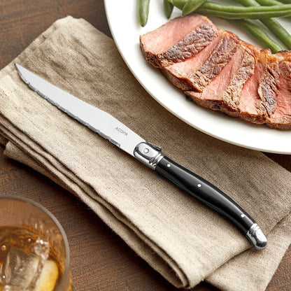 Acopa 4 1/2" Steak Knife w/ Black Polypropylene Euro Handle – item 26730201 image 2