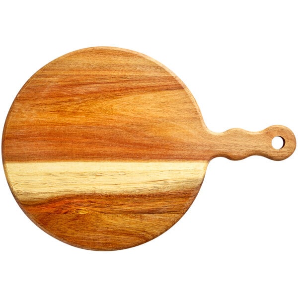 Acopa 11 1/2" Round Acacia Wood Serving Board w/ Handle – item 303SBR12 image 2