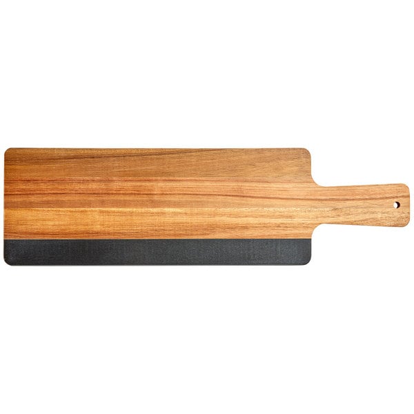 Acopa 17 1/2" x 7" Acacia Wood and Serving Board w/ Handle – item 303SBMB237 image 2