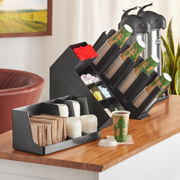Choice Black Plastic Coffee Organizer Condiment Station Set – item 176CTOSTATN1 image 2