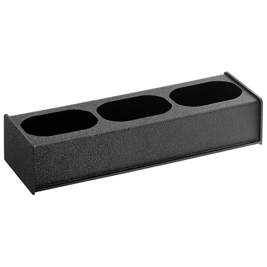 Choice Black 3-Section Condiment Bottle Condiment Organizer – item 176CNOPLKT3