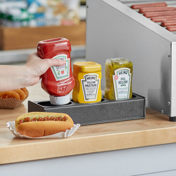 Choice Black 3-Section Condiment Bottle Condiment Organizer – item 176CNOPLKT3 image 2