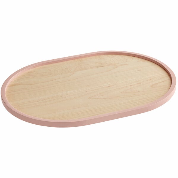 Cal-Mil Blonde 16" x 22" Serving Tray w/ Blush Colored Rim – item 211223791628