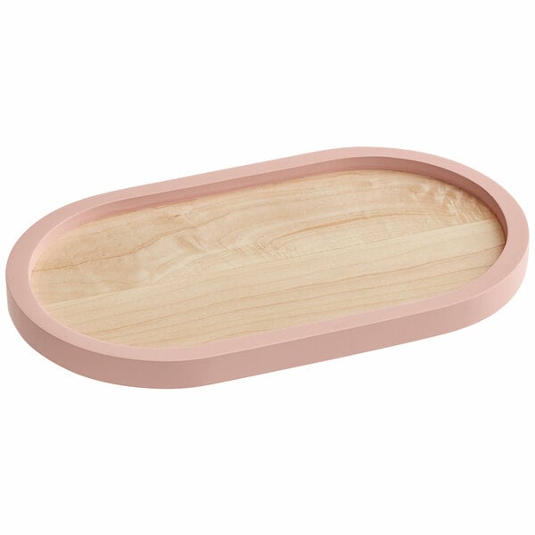 Cal-Mil Blonde 7" x 12" Serving Tray w/ Blush Colored Rim – item 211223797122