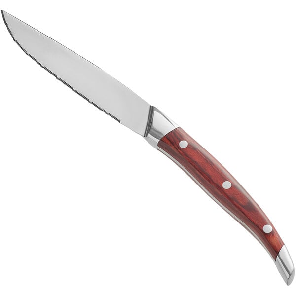 Acopa 4 3/4" Steak Knife w/ Cherry Finish Wood Handle – item 26730503
