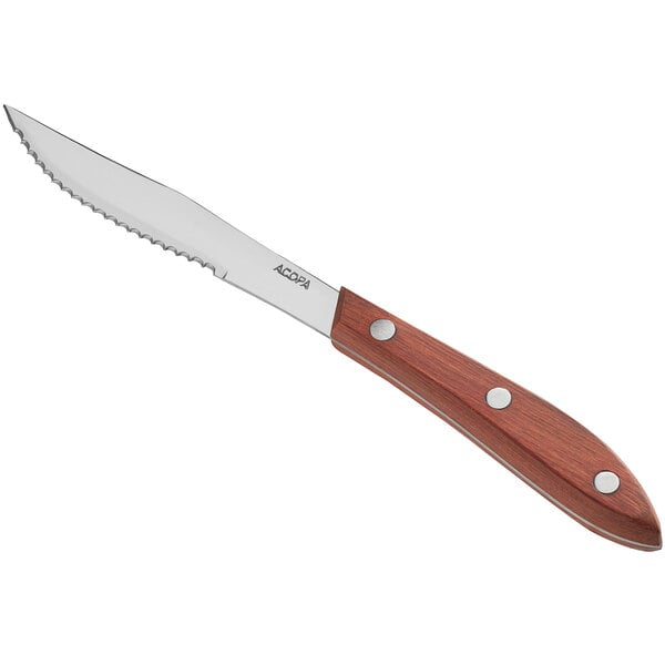 Acopa 4 1/4" Steak Knife w/ Pakkawood Euro Handle – item 26730403