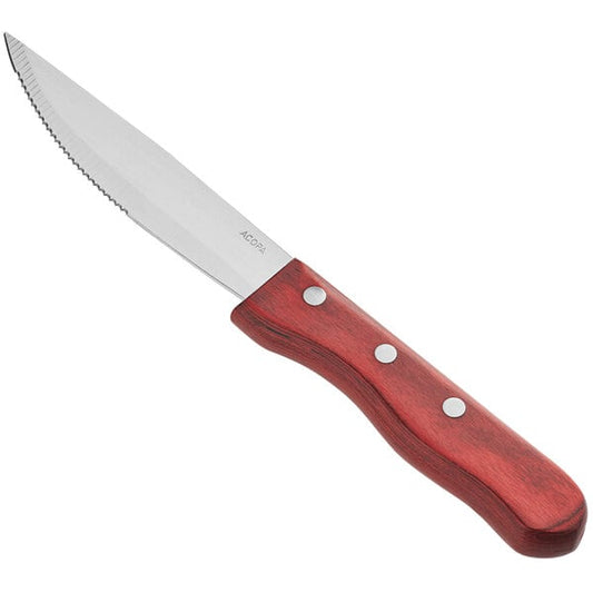 Acopa 4 7/8" Steak Knife w/ Jumbo Cherry Finish Wood Handle – item 26720403