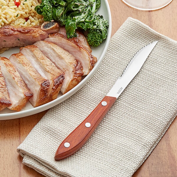 Acopa 4 1/4" Steak Knife w/ Pakkawood Euro Handle – item 26730403 image 2