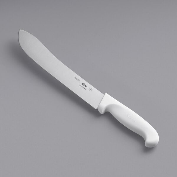 Choice 10" Butcher Knife w/ White Handle – item 220KWBTCHR10