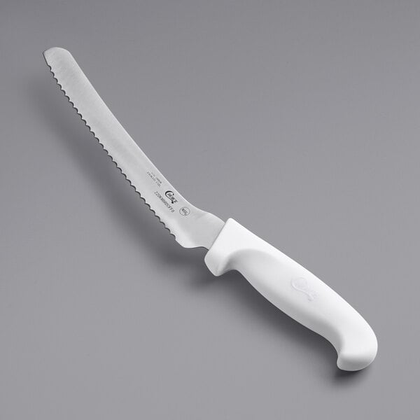 Choice 8" Serrated Offset Bread Knife w/ White Handle – item 220KWBRDOFF8