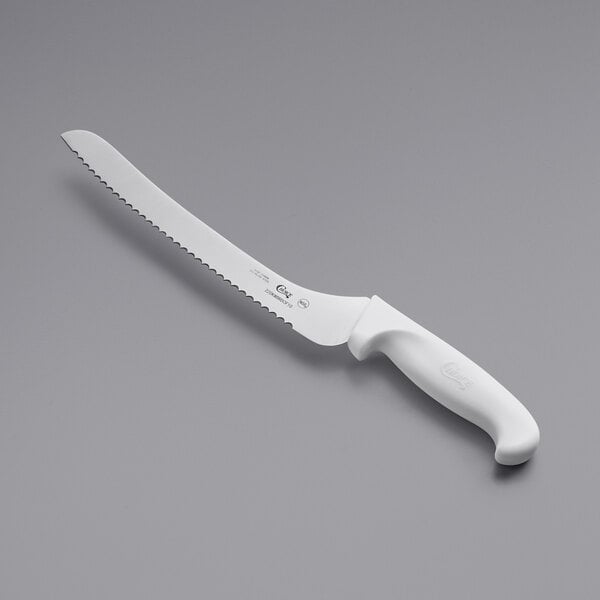 Choice 10" Serrated Offset Bread Knife w/ White Handle – item 220KWBRDOF10