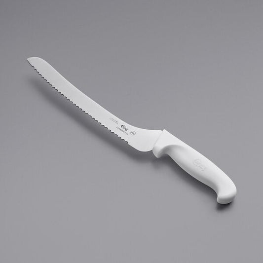 Choice 10" Serrated Offset Bread Knife w/ White Handle – item 220KWBRDOF10
