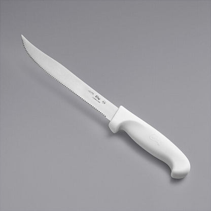 Choice 8" Serrated Edge Utility Knife w/ White Handle – item 220KWUTLYSR8