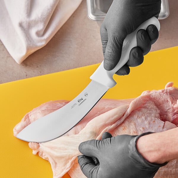 Choice 6" Curved Skinning Knife w/ White Handle – item 220KWSKINCD6 image 2