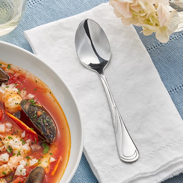 Acopa Swirl 7 1/4" X-Heavy Dinner / Dessert Spoon – item 267990803 image 2