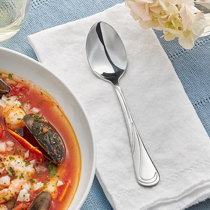 Acopa Swirl 7 1/4" X-Heavy Dinner / Dessert Spoon – item 267990803 image 2