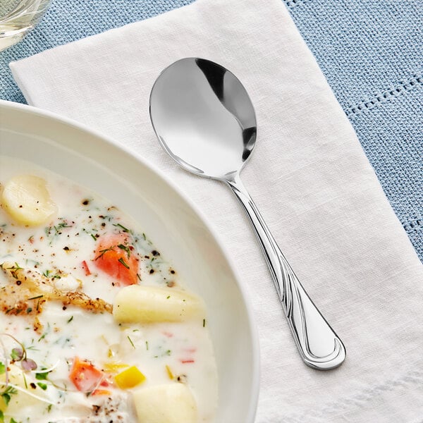 Acopa Swirl 6" X-Heavy Bouillon Spoon – item 267990802 image 2