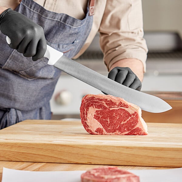 Choice 12" Butcher Knife w/ White Handle – item 220KWBTRSM12 image 2