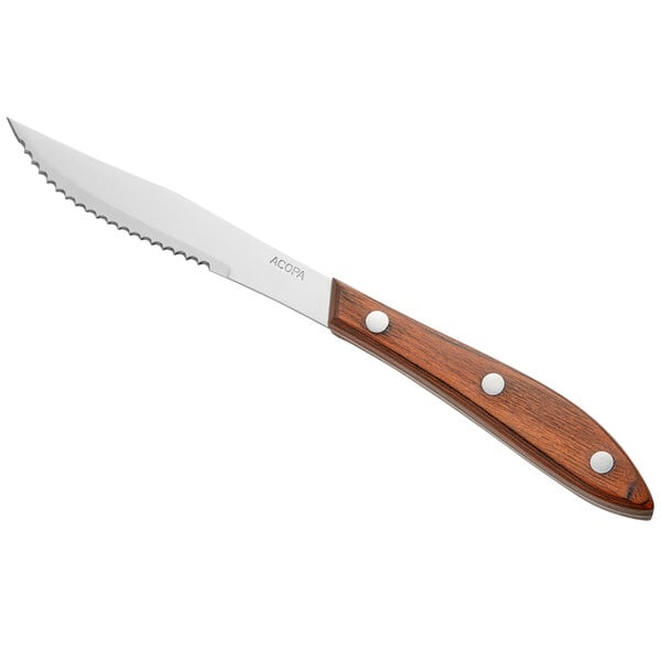 Acopa 4 1/4" Steak Knife w/ Pakkawood Euro Handle – item 26730402