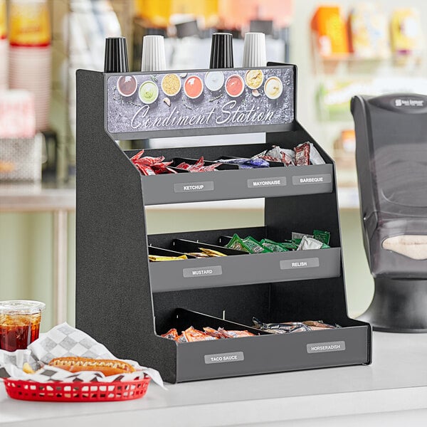 ServSense Condiment Organizer w/ Header Decals - 16" x 14" – item 651CNOPLDG12 image 2