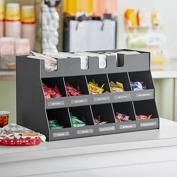 ServSense Black 16-Section Condiment Organizer – item 651CNOPLHS10 image 2