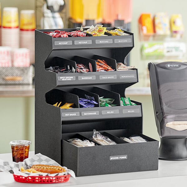 ServSense Condiment Organizer w/ Bottom Drawer - 16" x 12" – item 651CNOPLT13 image 2