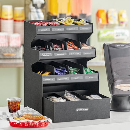 ServSense Condiment Organizer w/ Bottom Drawer - 16" x 12" – item 651CNOPLT13 image 2