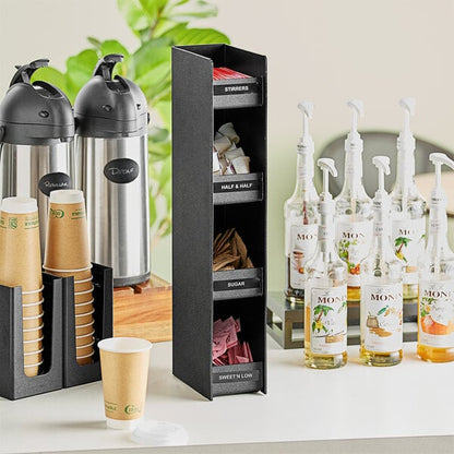 ServSense Black 4-Section Condiment Organizer - 4 1/4" x 7" – item 651CNOPLV4 image 2