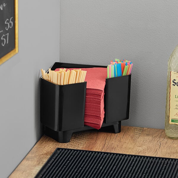 Choice 3-Compartment Plastic Corner Bar / Condiment Caddy – item 176CBCB3 image 2
