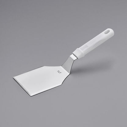 Choice 5" x 4" Beveled Turner w/ White Polypropylene Handle – item 407TRNRSW54